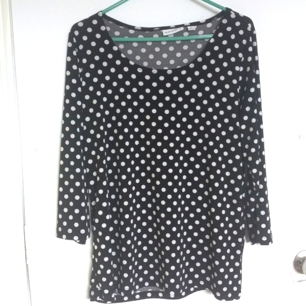 Susan Graver Medium Polka-dot Black and White
